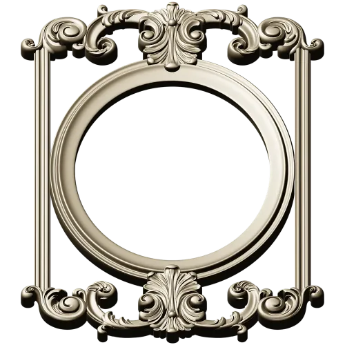 Rococo Oval Decorative Frame STL for CNC