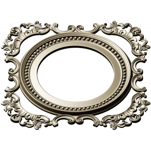 Baroque Round-in-Square Frame STL for CNC