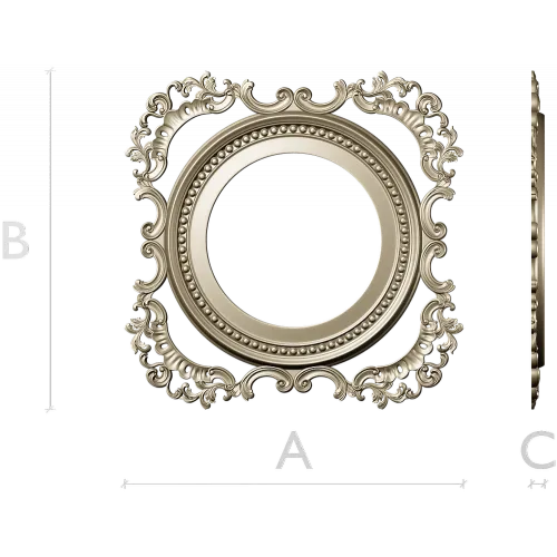 Baroque Round-in-Square Frame STL for CNC