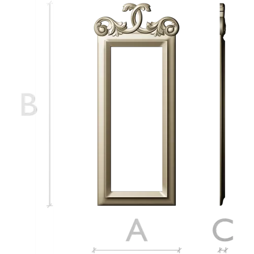Ornamental Rectangular Frame STL - 3D model for CNC milling