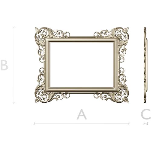 Baroque Corner Frame STL - 3D Model for CNC Router