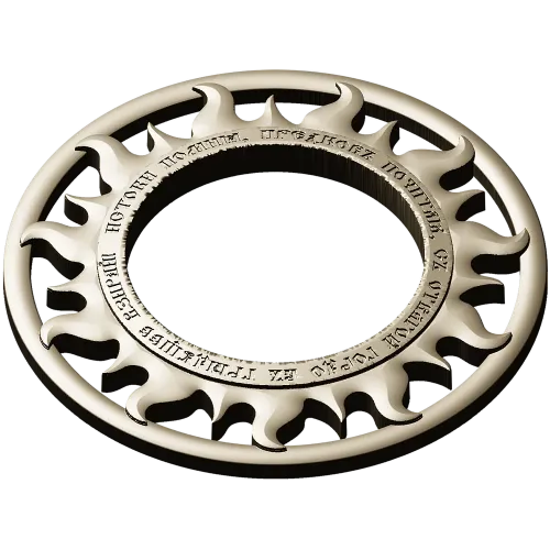 Solar Flame Ring - round decorative frame STL for CNC