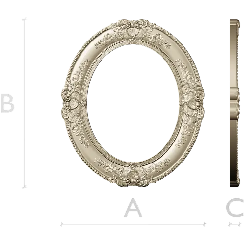 Овальная барочная рамка в формате STL для ЧПУ