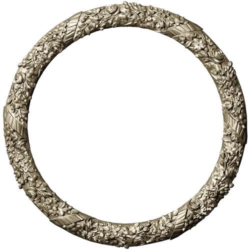 Round Floral Wreath STL 3D model for CNC milling