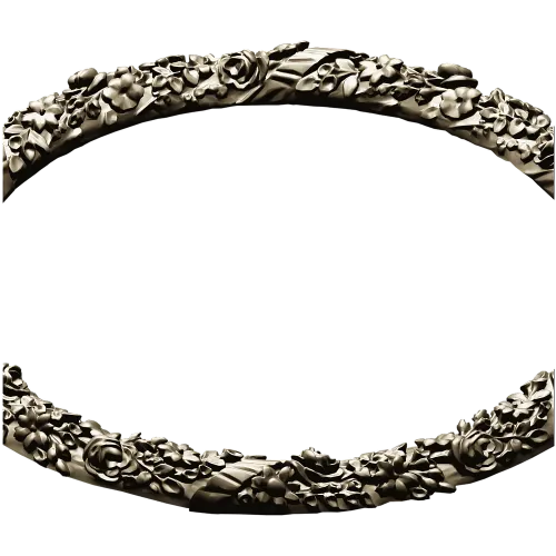 Round Floral Wreath STL 3D model for CNC milling