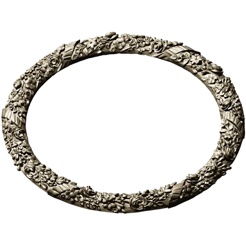 Round Floral Wreath STL 3D model for CNC milling