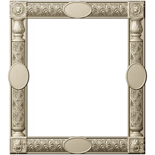 Regal Lion Medallion Frame - STL 3D model for CNC routers
