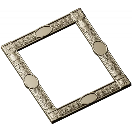 Regal Lion Medallion Frame - STL 3D model for CNC routers
