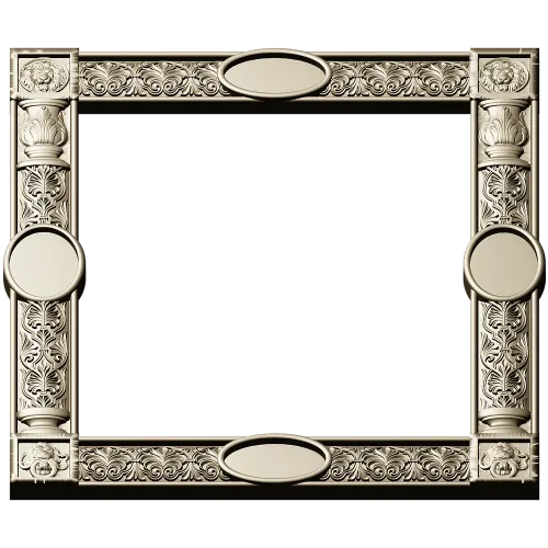 Regal Lion Medallion Frame - STL 3D model for CNC routers