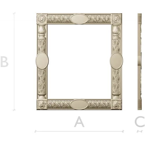 Regal Lion Medallion Frame - STL 3D model for CNC routers
