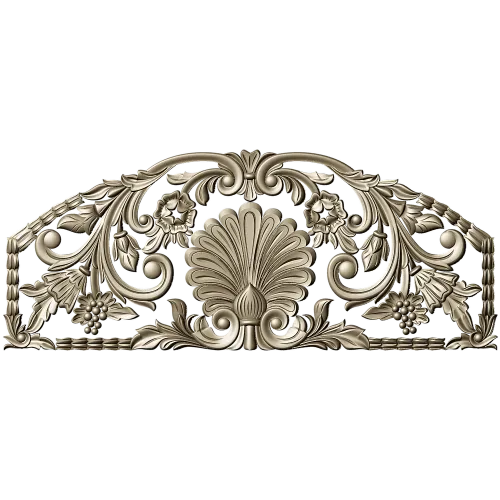 Seashell Rococo Crest - STL 3D model for CNC