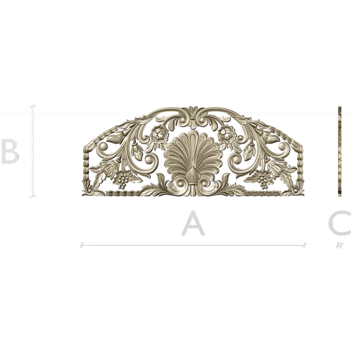 Seashell Rococo Crest - STL 3D model for CNC
