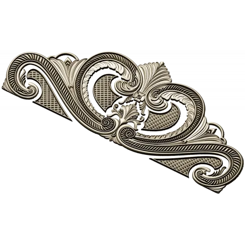 Baroque headboard crest STL 3D model for CNC carving