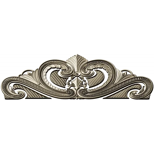 Baroque headboard crest STL 3D model for CNC carving