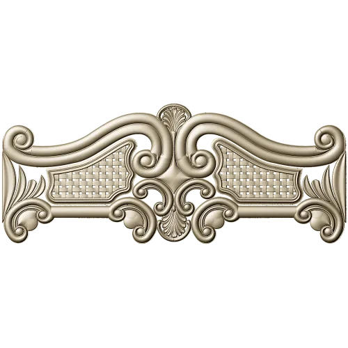 Ornate Rococo Headboard Crest - STL 3D model for CNC