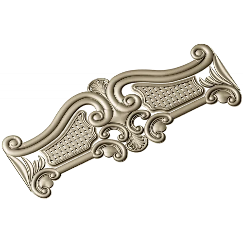 Ornate Rococo Headboard Crest - STL 3D model for CNC
