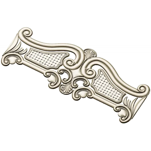 Ornate Rococo Headboard Crest - STL 3D model for CNC