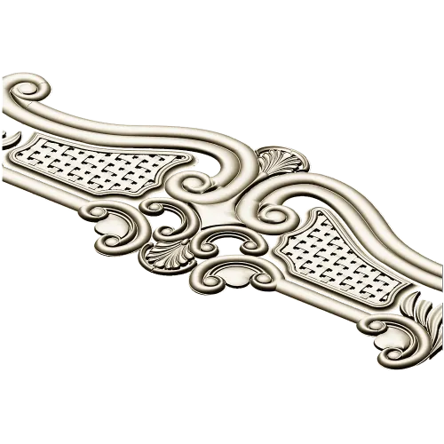 Ornate Rococo Headboard Crest - STL 3D model for CNC