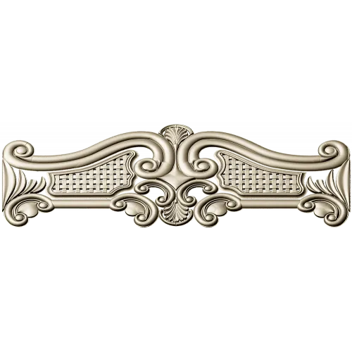 Ornate Rococo Headboard Crest - STL 3D model for CNC