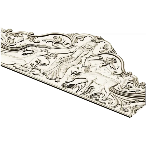 Maiden and Deer Crest - ornate STL headboard panel for CNC carving