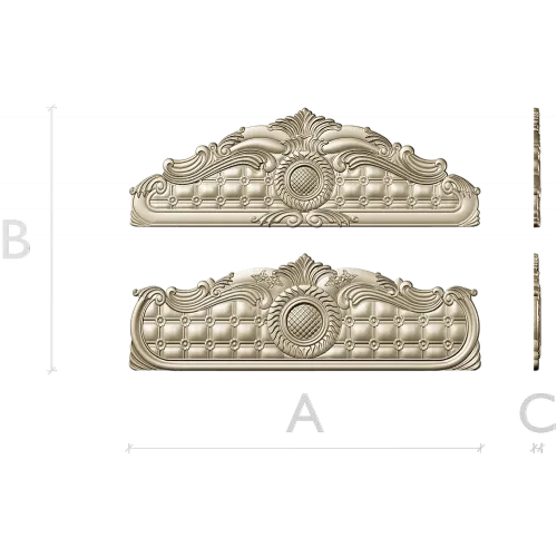 Baroque Headboard Relief STL for CNC