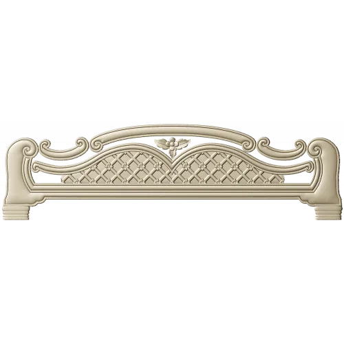 Ornate Arched Headboard STL for CNC - 3D Model for Wood Carving
