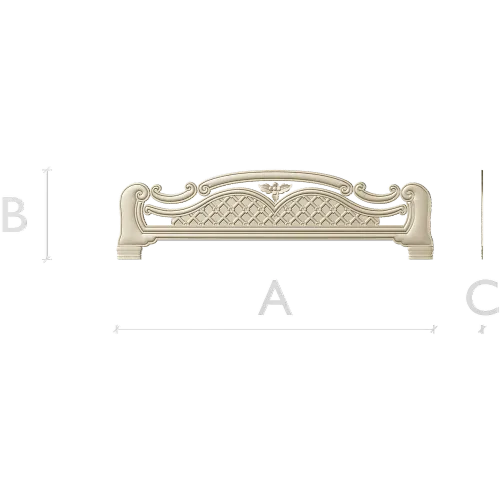 Ornate Arched Headboard STL for CNC - 3D Model for Wood Carving