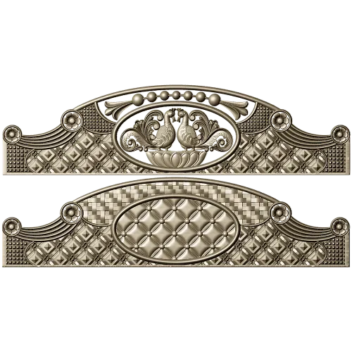 Headboard Frieze STL - Avian Cartouche & Tufted Medallion
