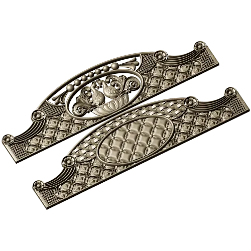 Headboard Frieze STL - Avian Cartouche & Tufted Medallion