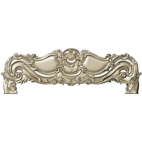 Ornate Rococo Headboard STL 3D Model for CNC