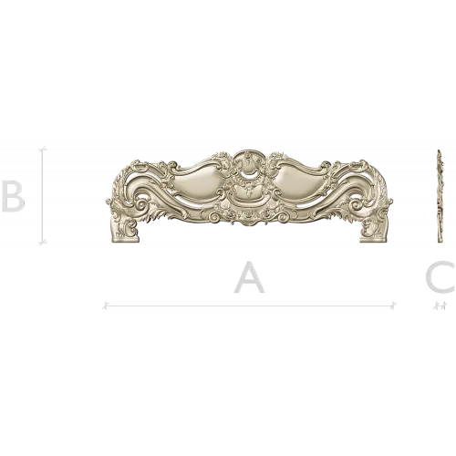Ornate Rococo Headboard STL 3D Model for CNC