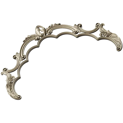 Rococo headboard crest STL for CNC
