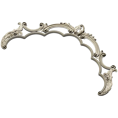Rococo headboard crest STL for CNC