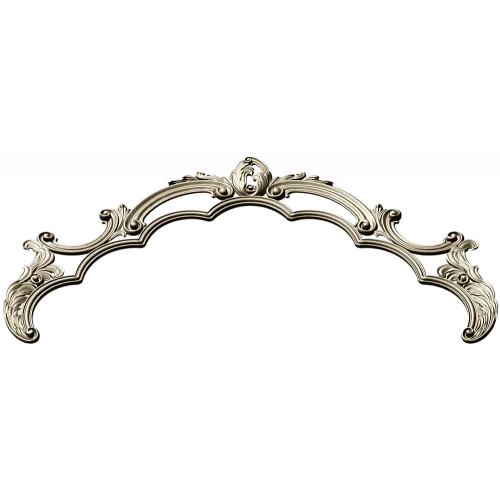 Rococo headboard crest STL for CNC