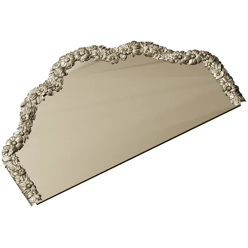 Floral Crest Headboard - STL 3D model for CNC milling