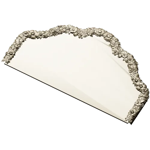 Floral Crest Headboard - STL 3D model for CNC milling