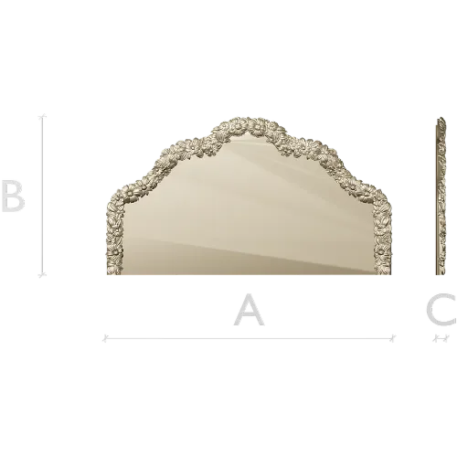 Floral Crest Headboard - STL 3D model for CNC milling