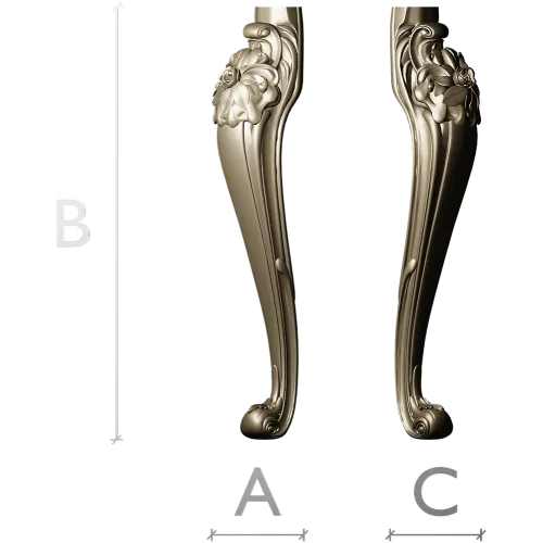 Rococo Rose Cabriole Leg STL for CNC
