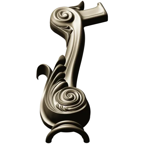 Acanthus Scroll Furniture Leg - STL 3D model for CNC