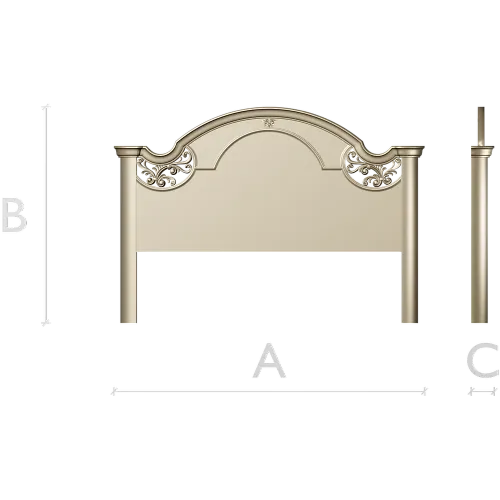Baroque Arched Headboard STL model for CNC routing