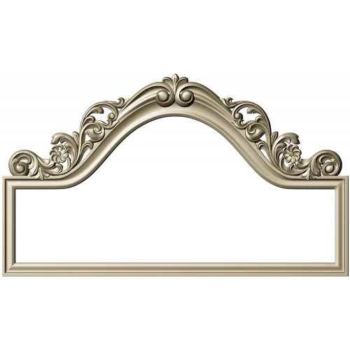 Aurora Rococo Crest - STL 3D model for CNC headboard ornament