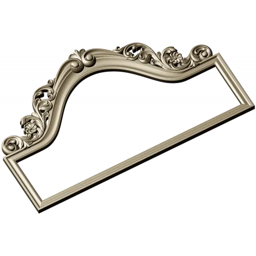 Aurora Rococo Crest - STL 3D model for CNC headboard ornament