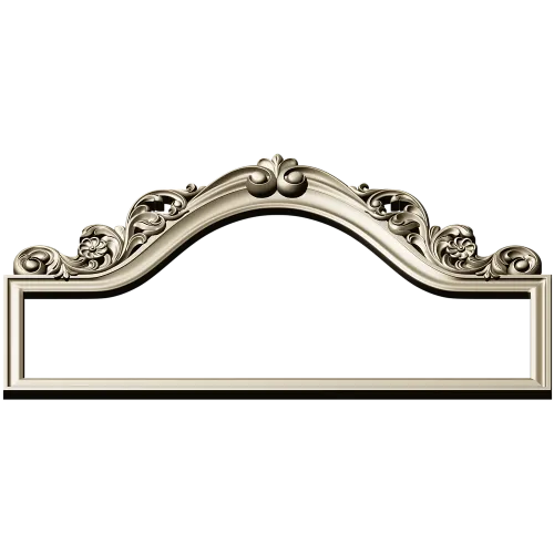 Aurora Rococo Crest - STL 3D model for CNC headboard ornament