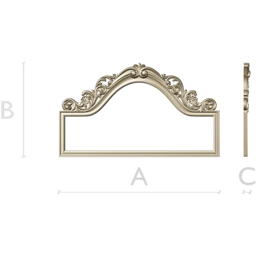 Aurora Rococo Crest - STL 3D model for CNC headboard ornament