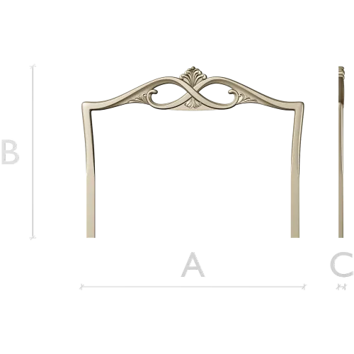 Headboard crest STL for CNC router - ornate pediment 3D model