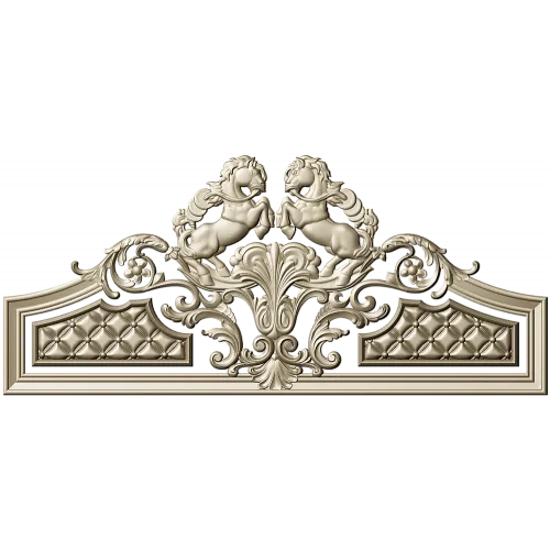 Baroque Headboard Crest - High-Relief STL 3D Model for CNC