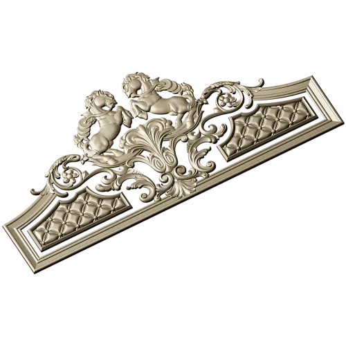 Baroque Headboard Crest - High-Relief STL 3D Model for CNC