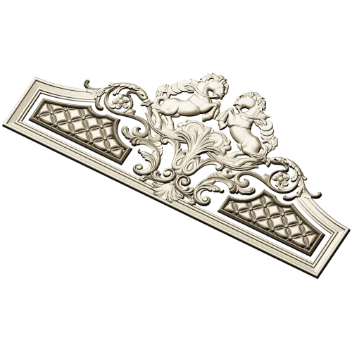 Baroque Headboard Crest - High-Relief STL 3D Model for CNC