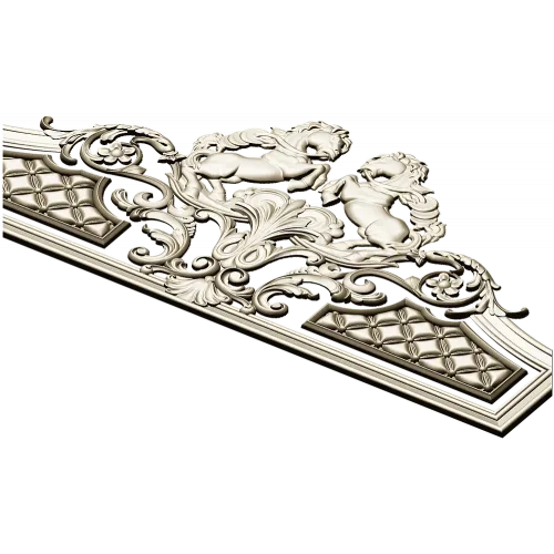 Baroque Headboard Crest - High-Relief STL 3D Model for CNC