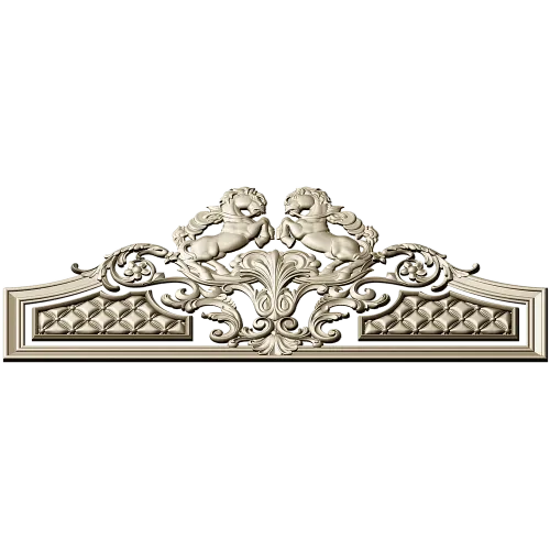 Baroque Headboard Crest - High-Relief STL 3D Model for CNC